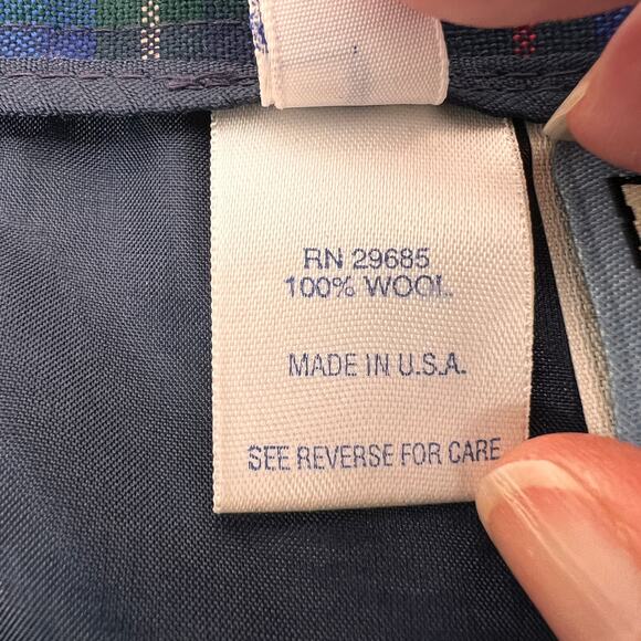 Vtg 90s Pendleton Wool Shorts Womens 12 Blue Plaid Tartan Pleated High Waisted - Picture 6 of 10